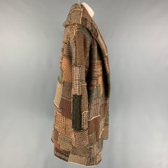 RALPH LAUREN 2009 Collection Size XS Brown Tan Olive Wool Blend Patchwork Coat