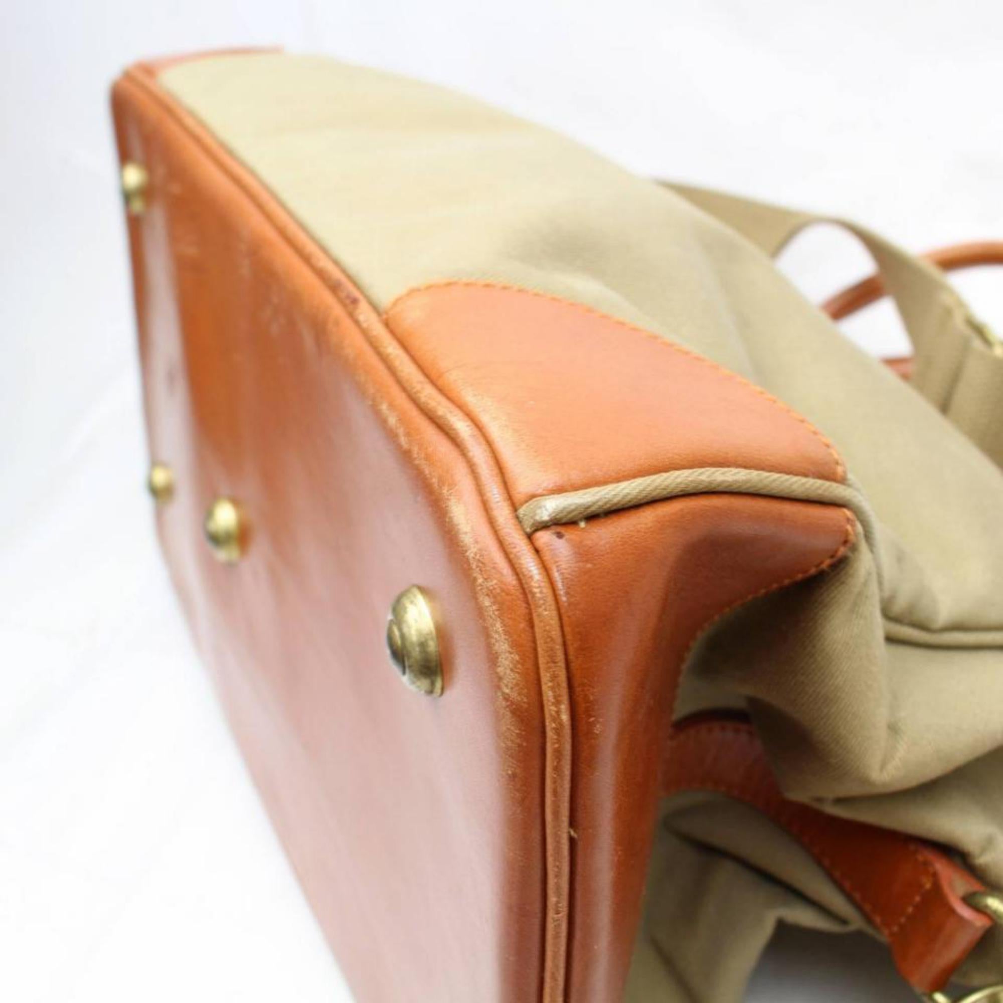 Ralph Lauren 2way Travel 865955 Brown Canvas Shoulder Bag For Sale 4