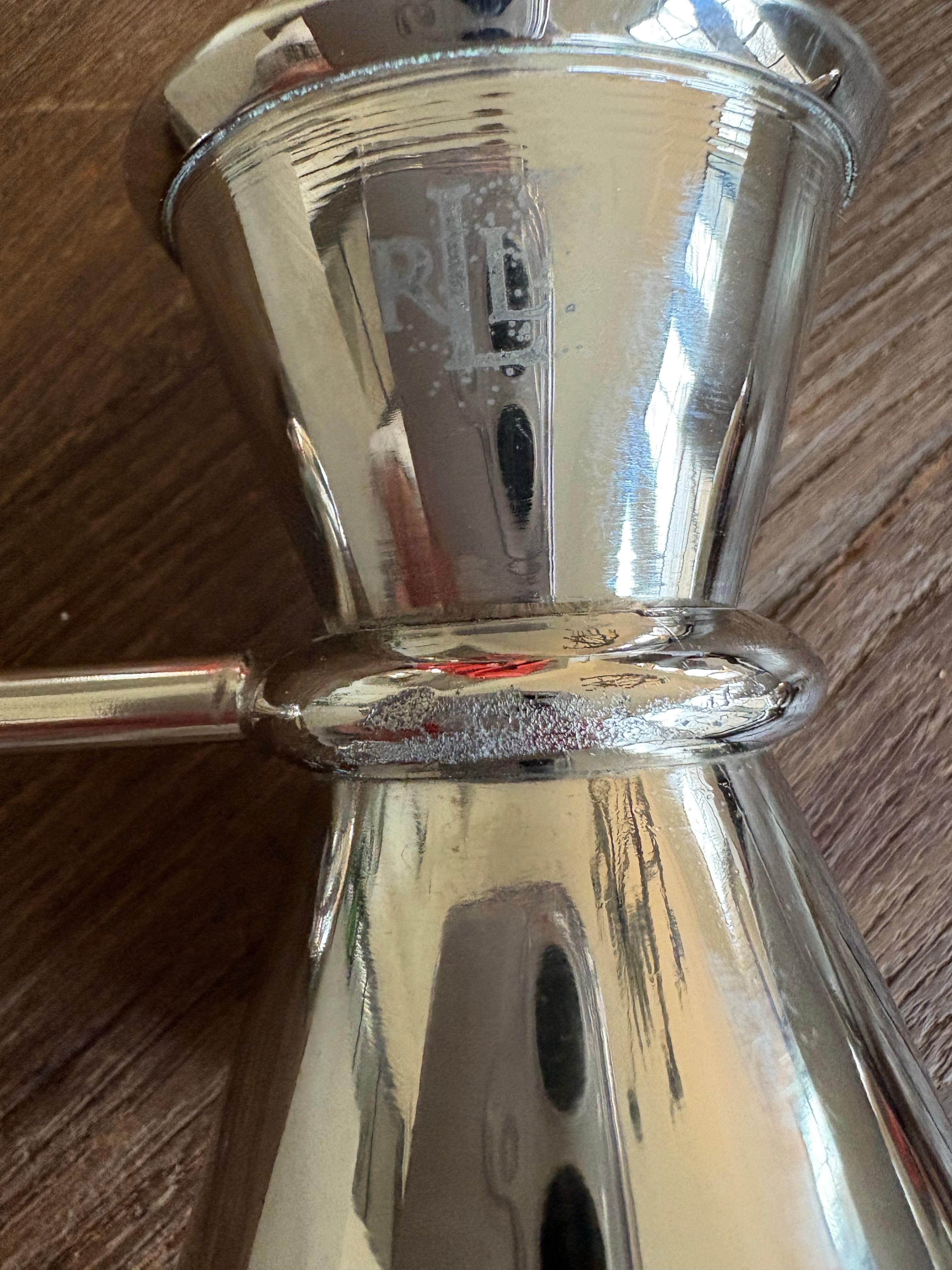 Ralph Lauren 3 piece Wentworth Bar Set with faux tortise shell handles. All pieces bear the Ralph Lauren insignia. Three piece set consists of an ice scoop, bottle opener, and jigger. This set from 1990, which is in pristine condition, has been