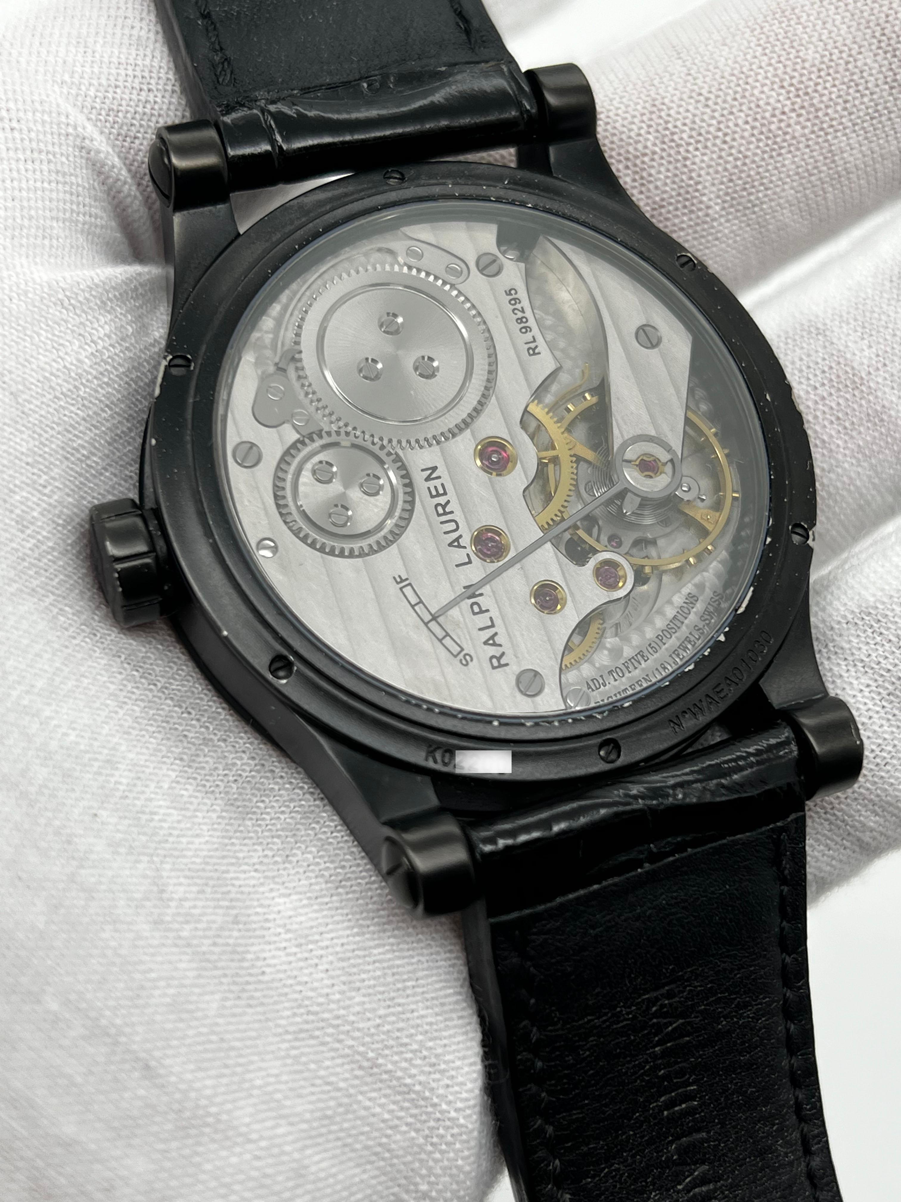 Ralph Lauren 359403 Automotive Collection 39mm Black Stainless Burl Wood 1