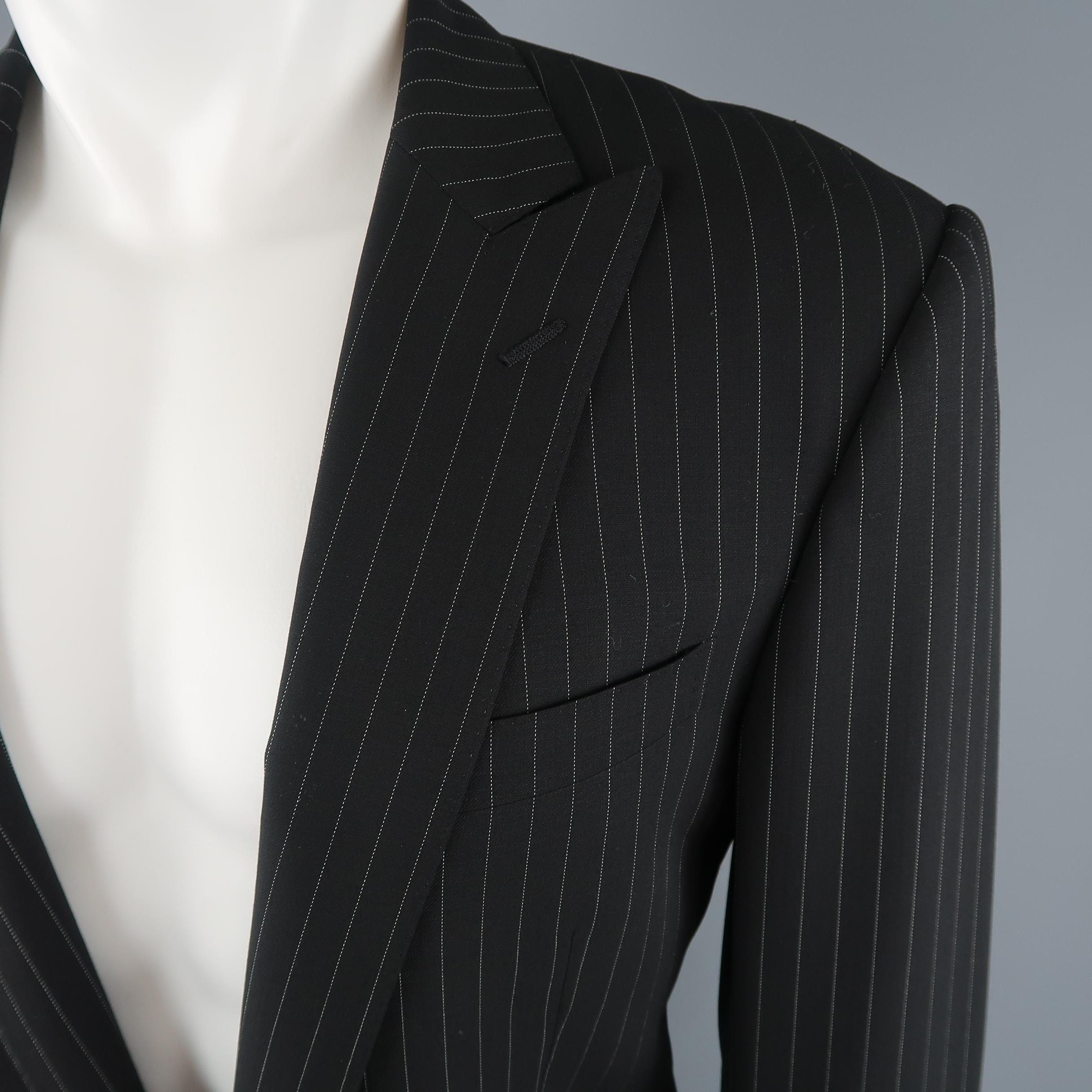 pinstripe peak lapel suit