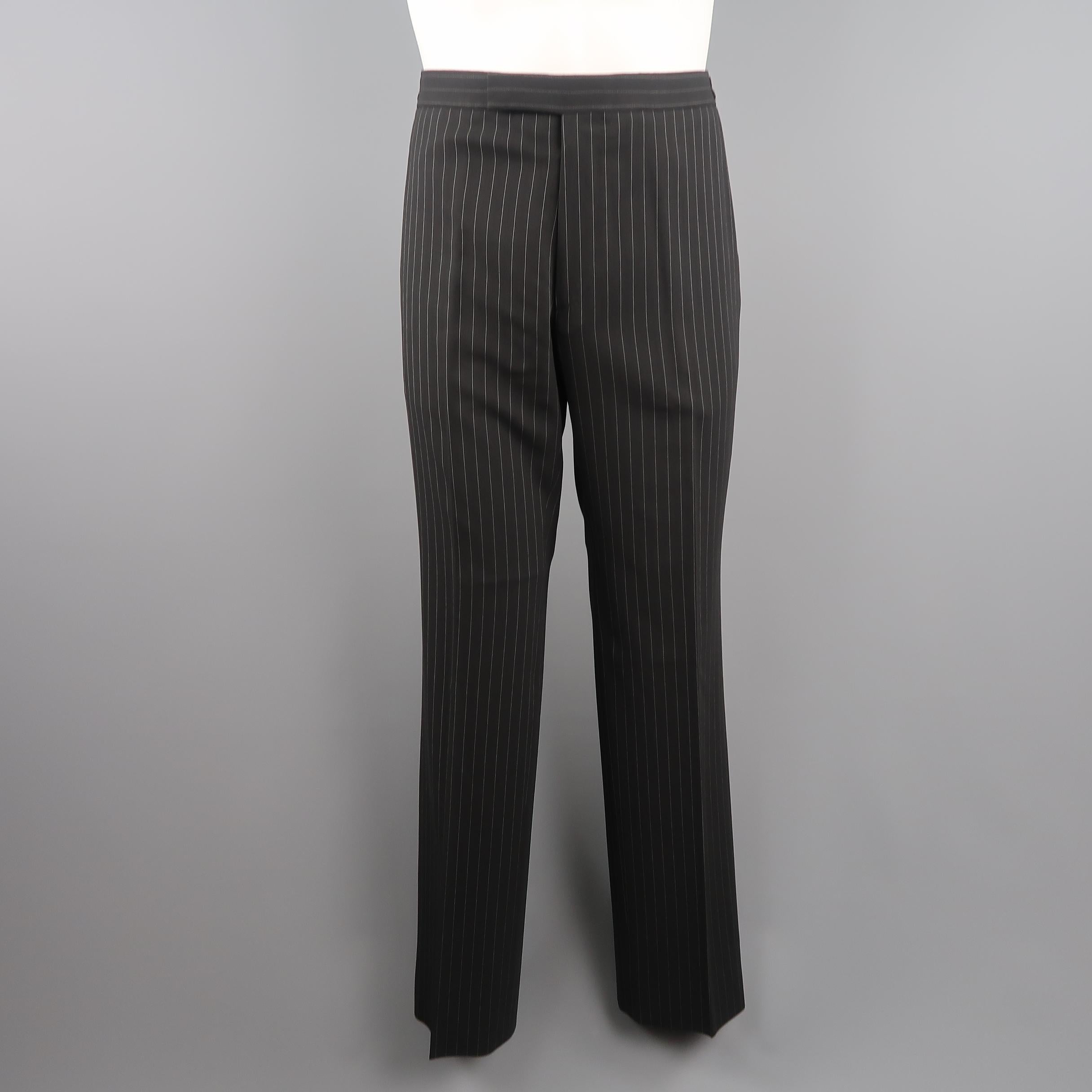 peak lapel pinstripe suit