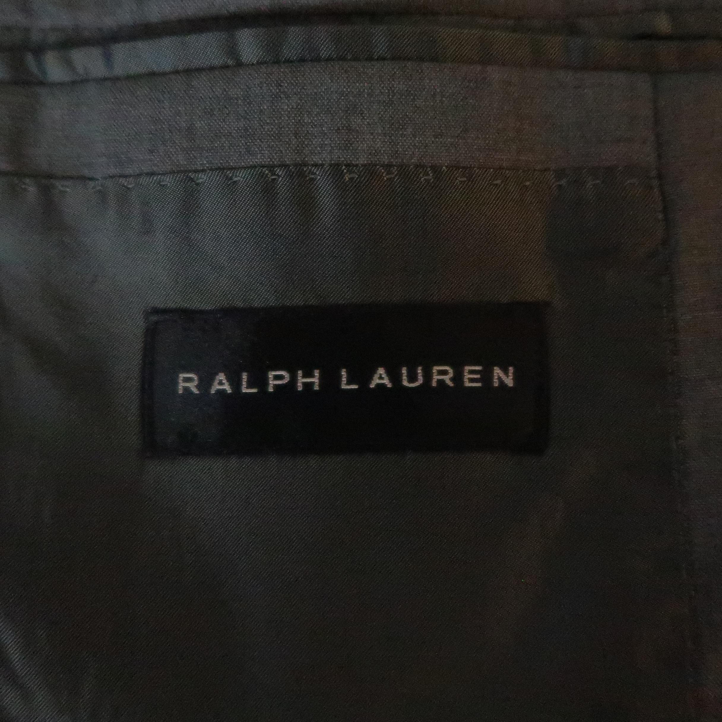 RALPH LAUREN 40 Heather Gray Wool Notch Lapel Suit 4