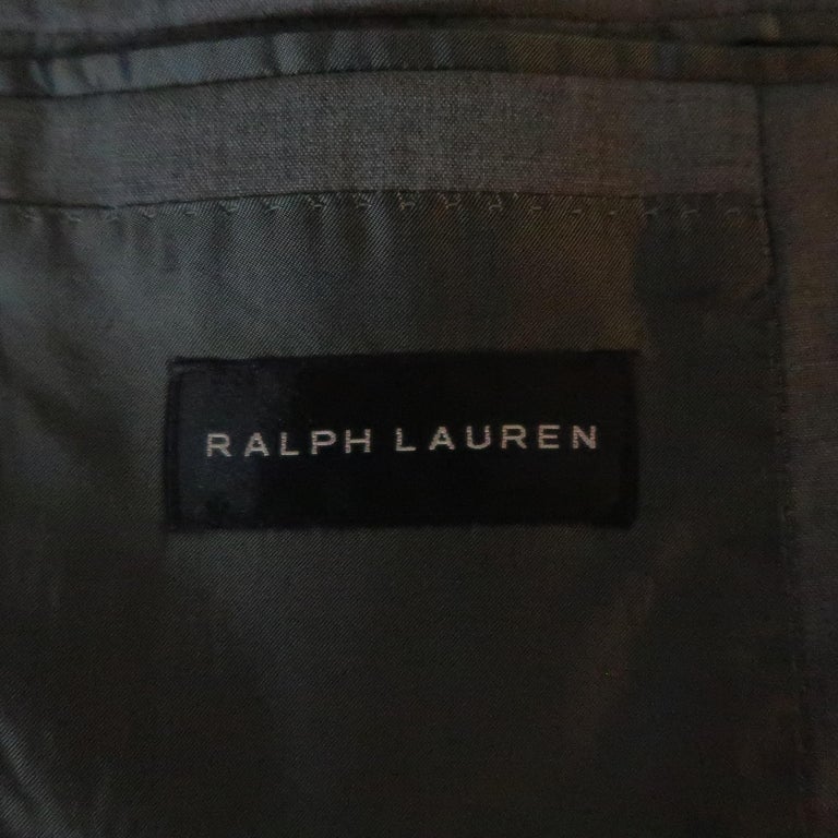 RALPH LAUREN 40 Heather Gray Wool Notch Lapel Suit For Sale at 1stdibs