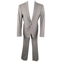 RALPH LAUREN 40 Heather Gray Wool Notch Lapel Suit