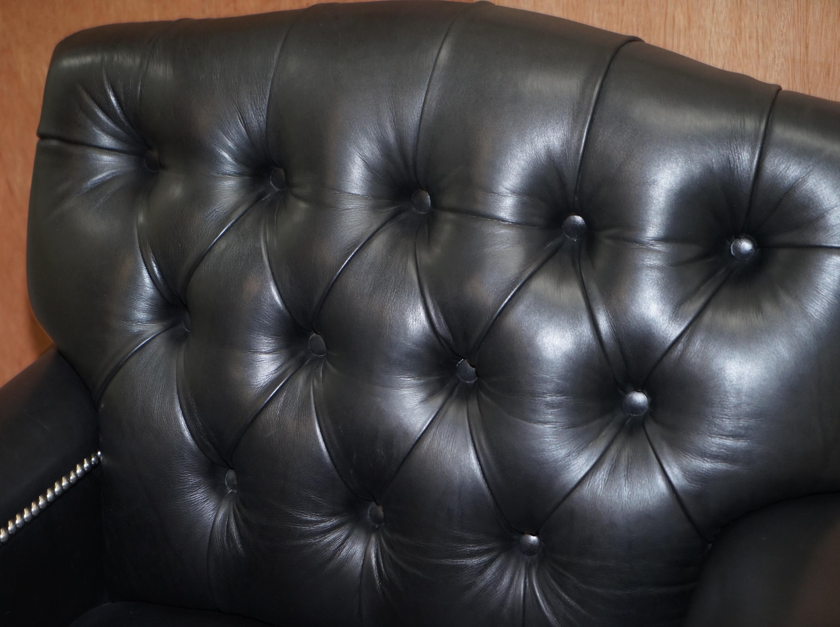 black leather chesterfield chair