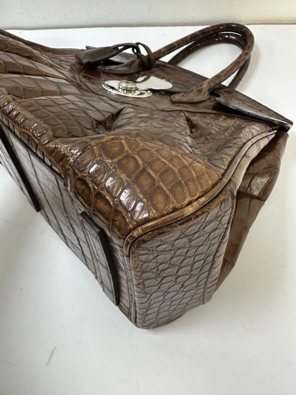 Ralph Lauren Alligator Ricky 33 Top Handle Bag en vente 6