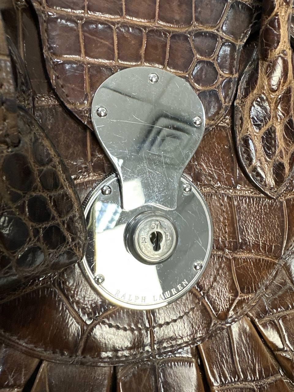 Ralph Lauren Alligator Ricky 33 Top Handle Bag en vente 10