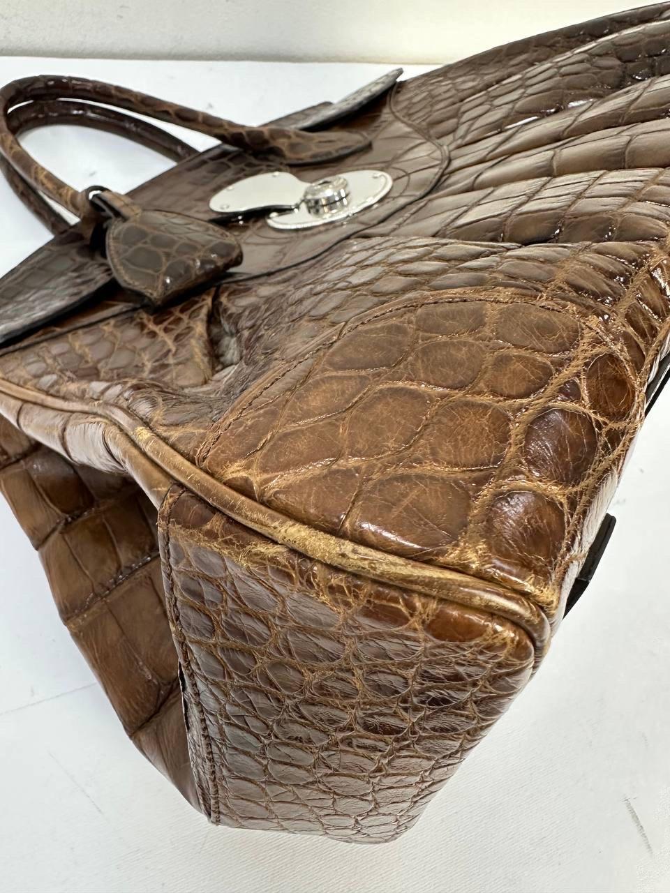 Ralph Lauren Alligator Ricky 33 Top Handle Bag en vente 11
