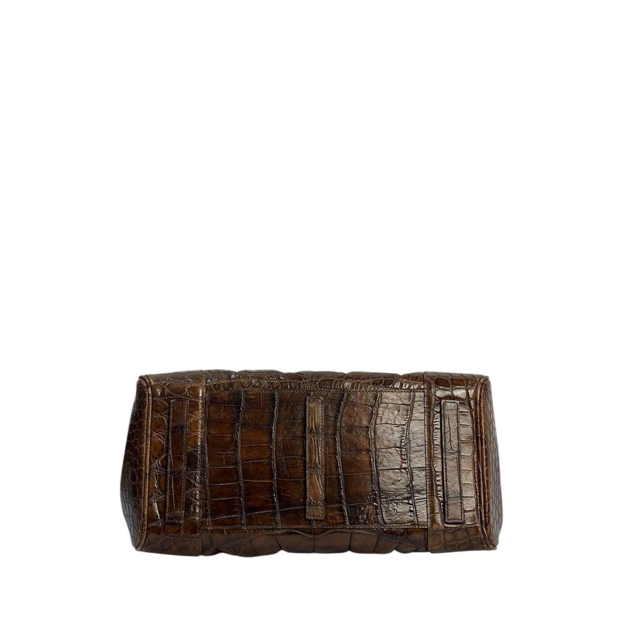 Ralph Lauren Alligator Ricky 33 Top Handle Bag Bon état - En vente à Krakow, PL