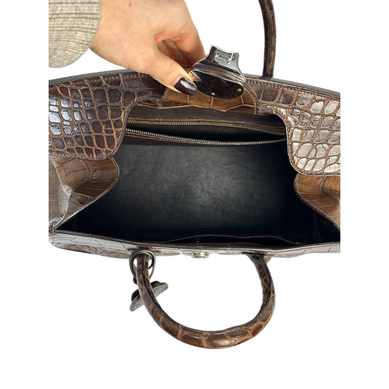 Ralph Lauren Alligator Ricky 33 Top Handle Bag Pour femmes en vente