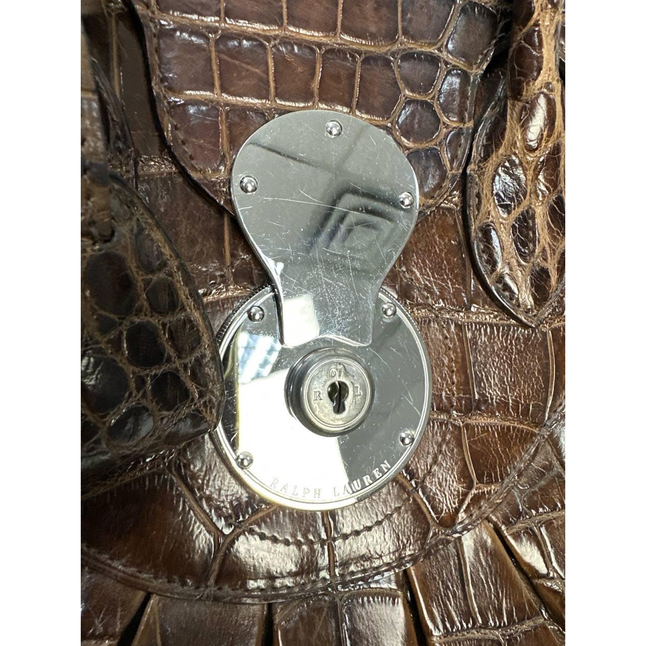 Ralph Lauren Alligator Ricky 33 Top Handle Bag en vente 4