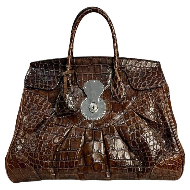 Ralph Lauren Alligator Ricky 33 Top Handle Bag en vente
