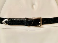Ralph Lauren American Alligator Belt with Sterling Silver Buckle and Tip