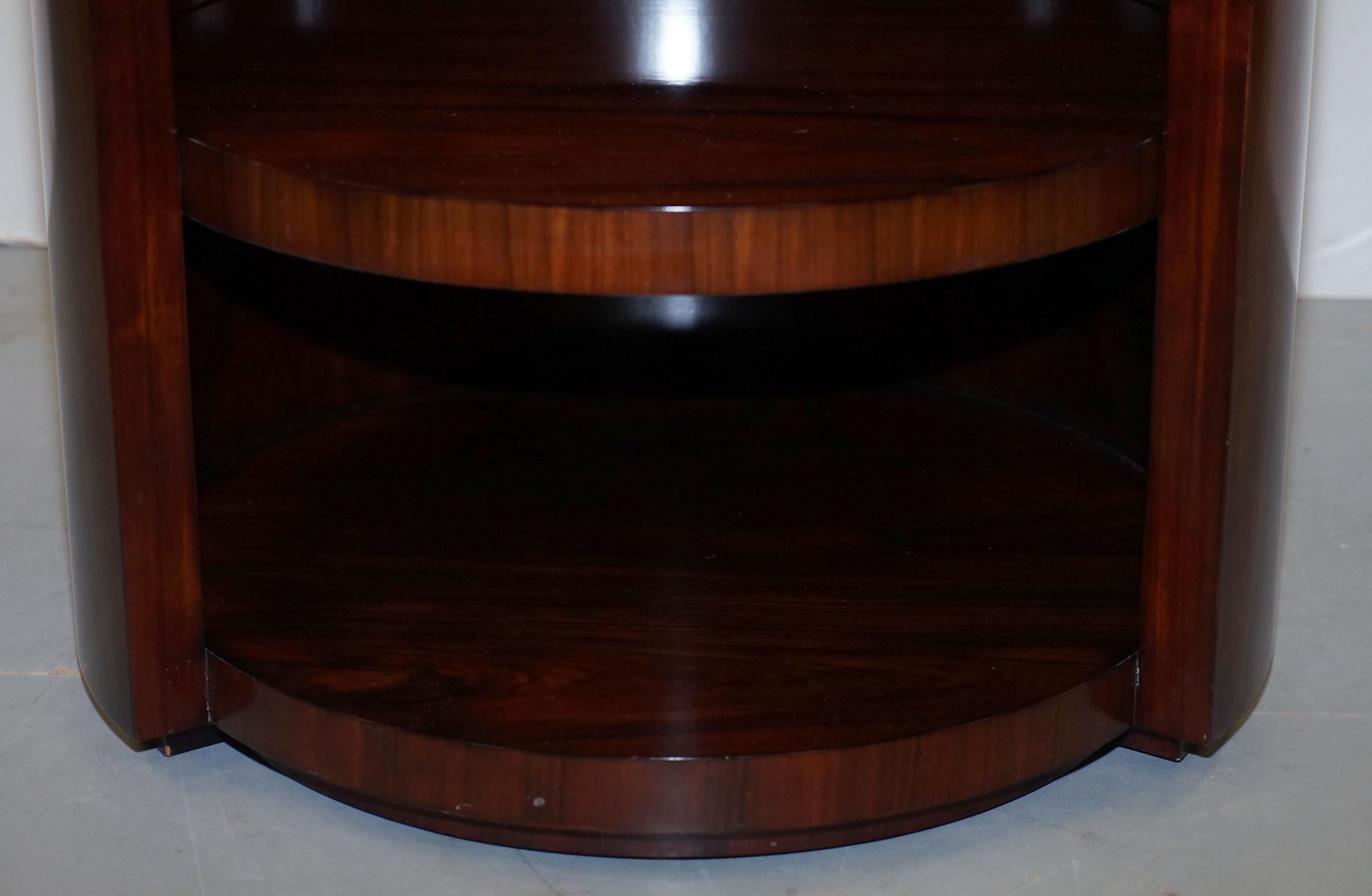 Ralph Lauren American Hardwood Drum Side End Lamp Wine Table and Shelves 4
