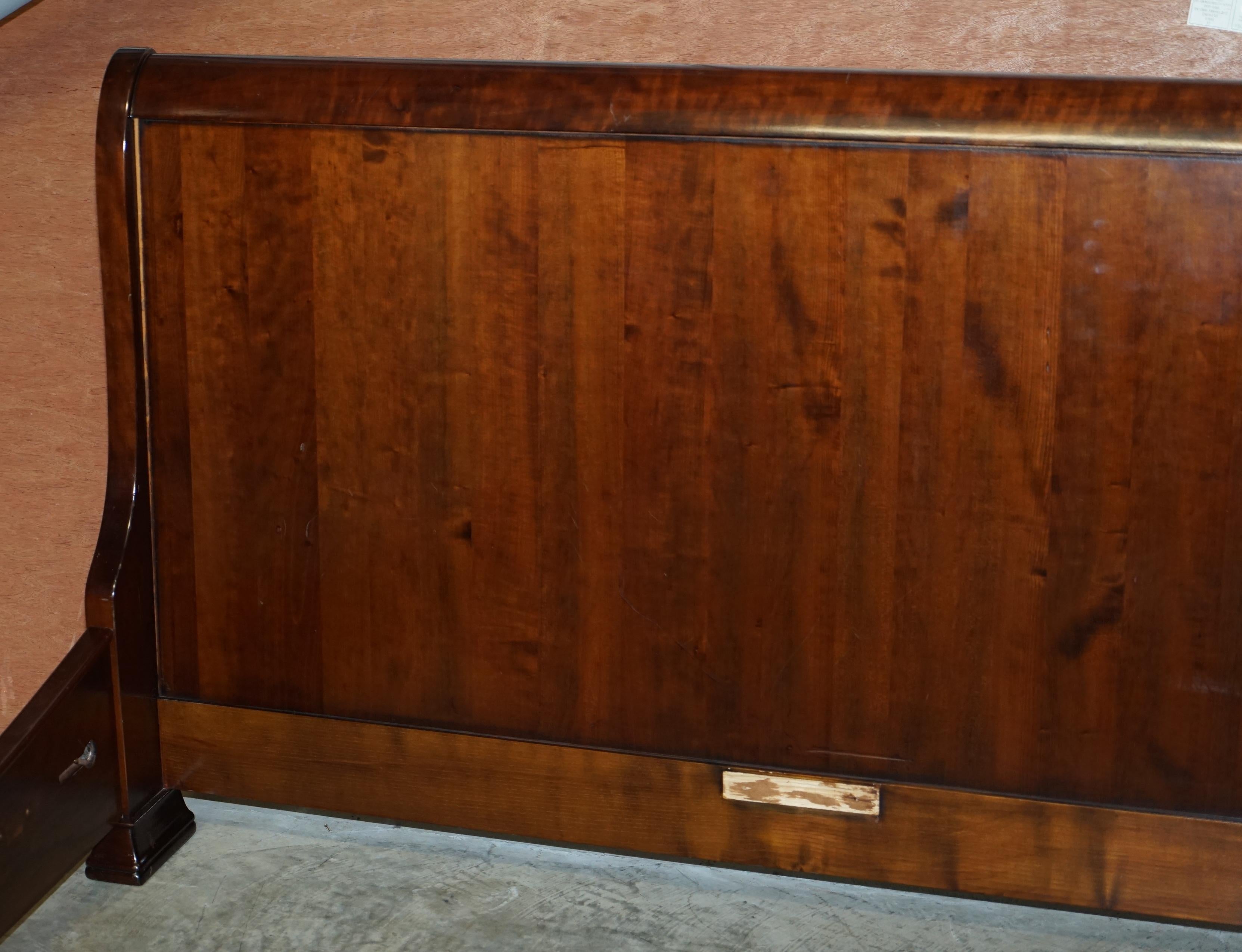 Victorian Ralph Lauren American Hardwood Super King Size Sleigh Bed Frame Exquisite Timber