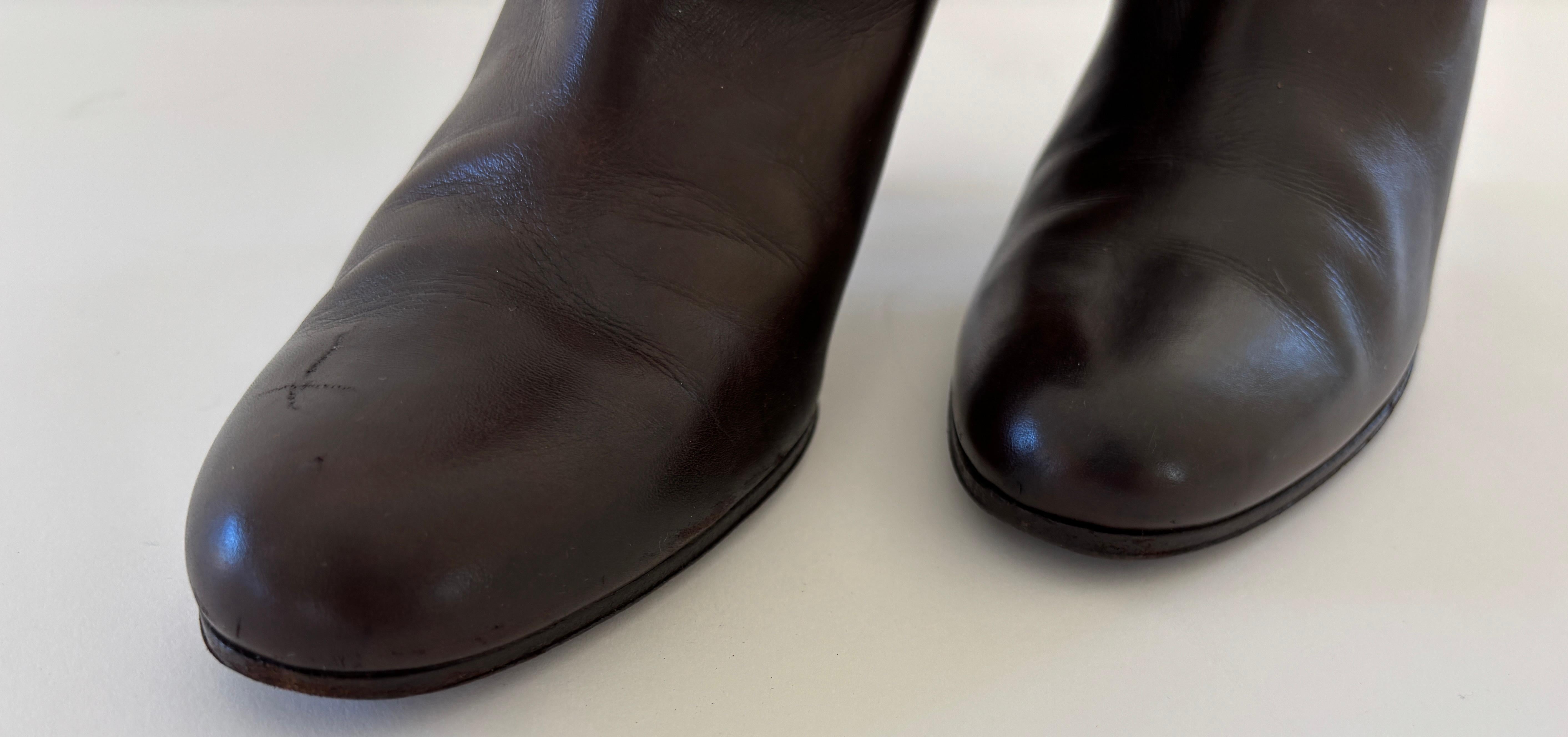 Ralph Lauren Ankle Boots Brown Calfskin RL Purple Collection Sz 9 US For Sale 5
