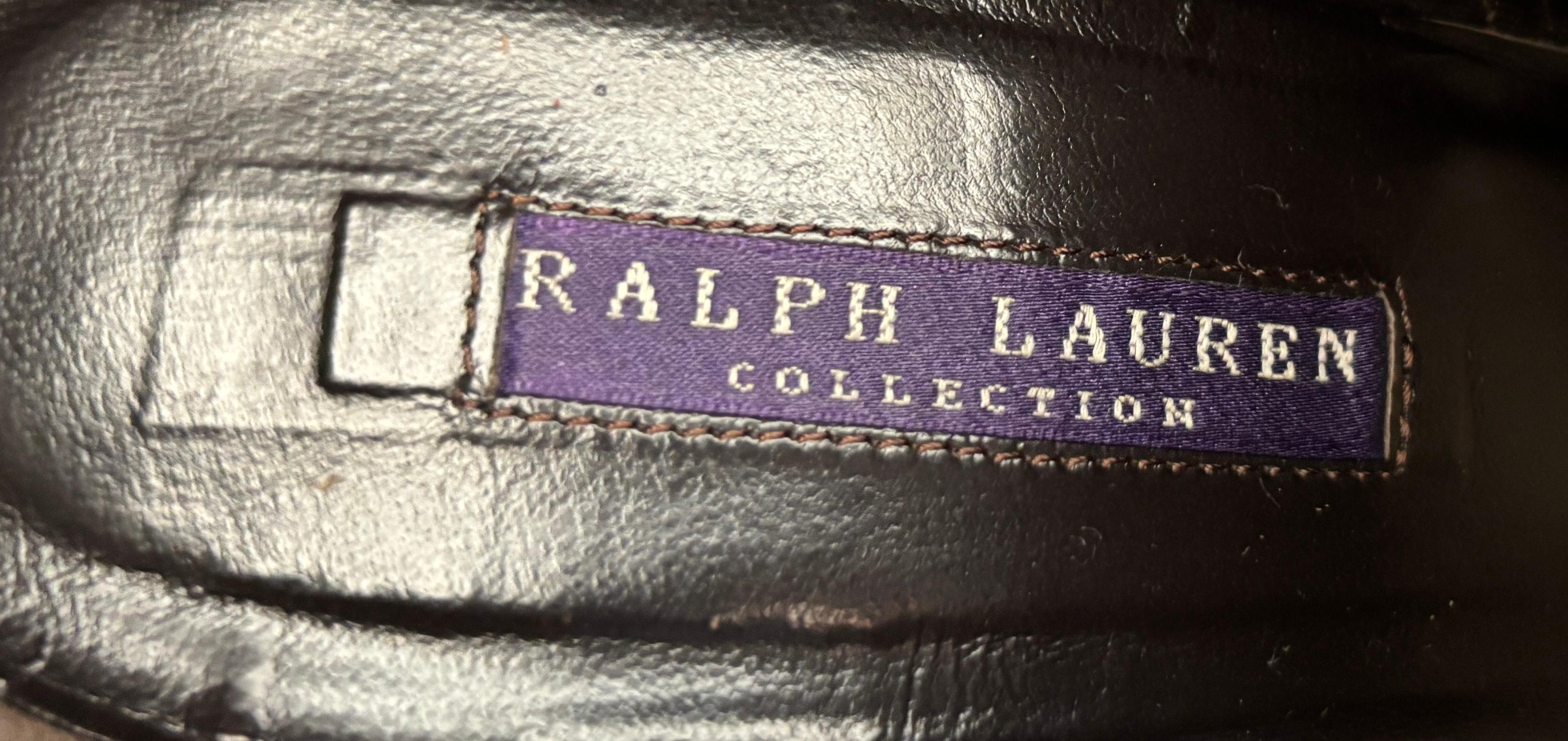Ralph Lauren Ankle Boots Brown Calfskin RL Purple Collection Sz 9 US For Sale 12