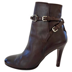 Ralph Lauren Ankle Boots Brown Calfskin RL Purple Collection Sz 9 US