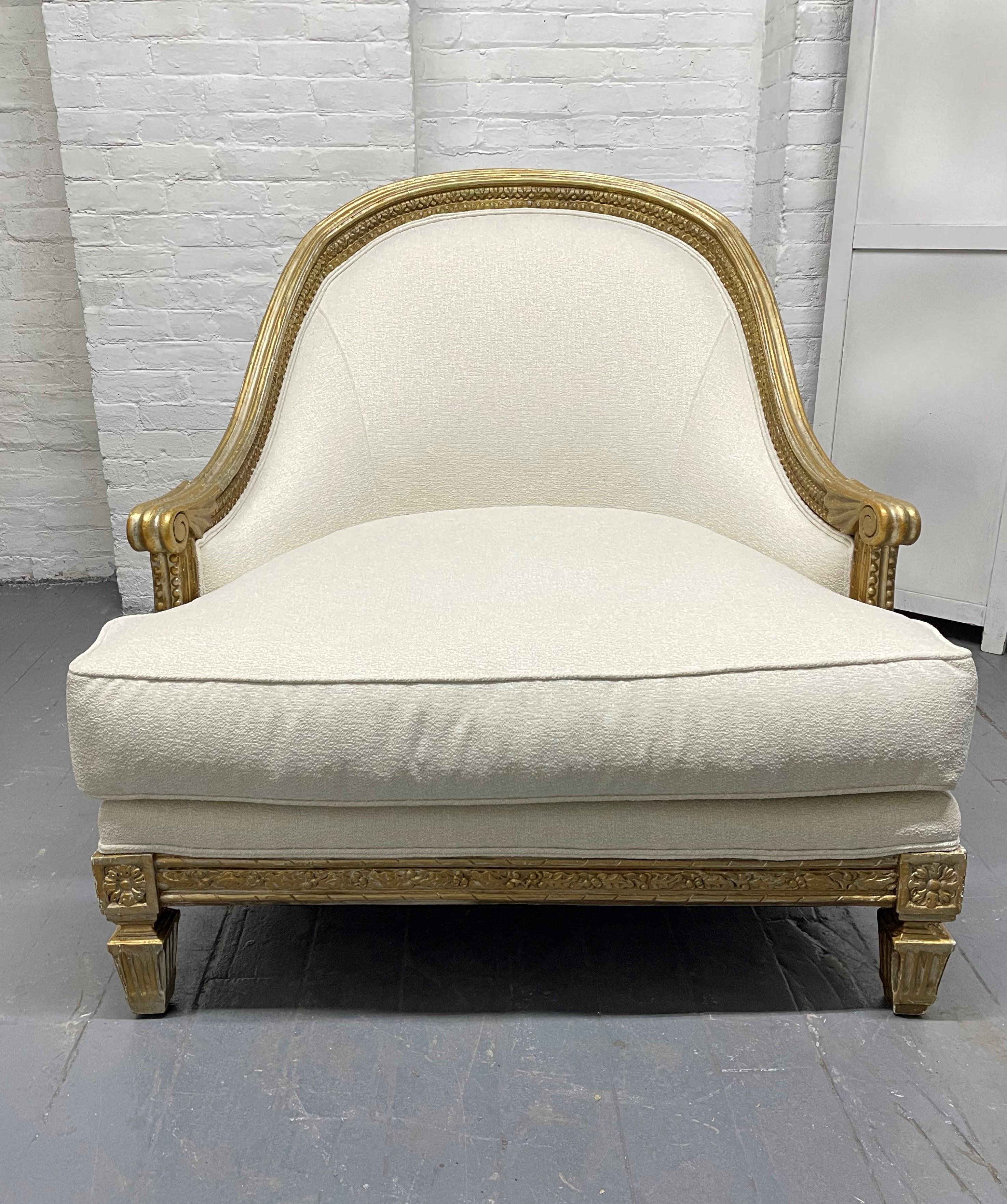 Ralph Lauren Antique Style Lounge Chair and Ottoman In Good Condition For Sale In New York, NY
