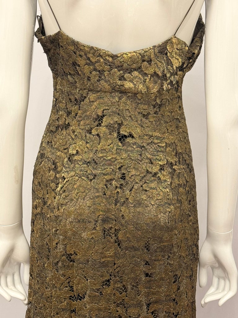 gold thread dress Ralph Lauren Archival 1990's lace maxi For Sale at 1stDibs COMFORT CUSHION