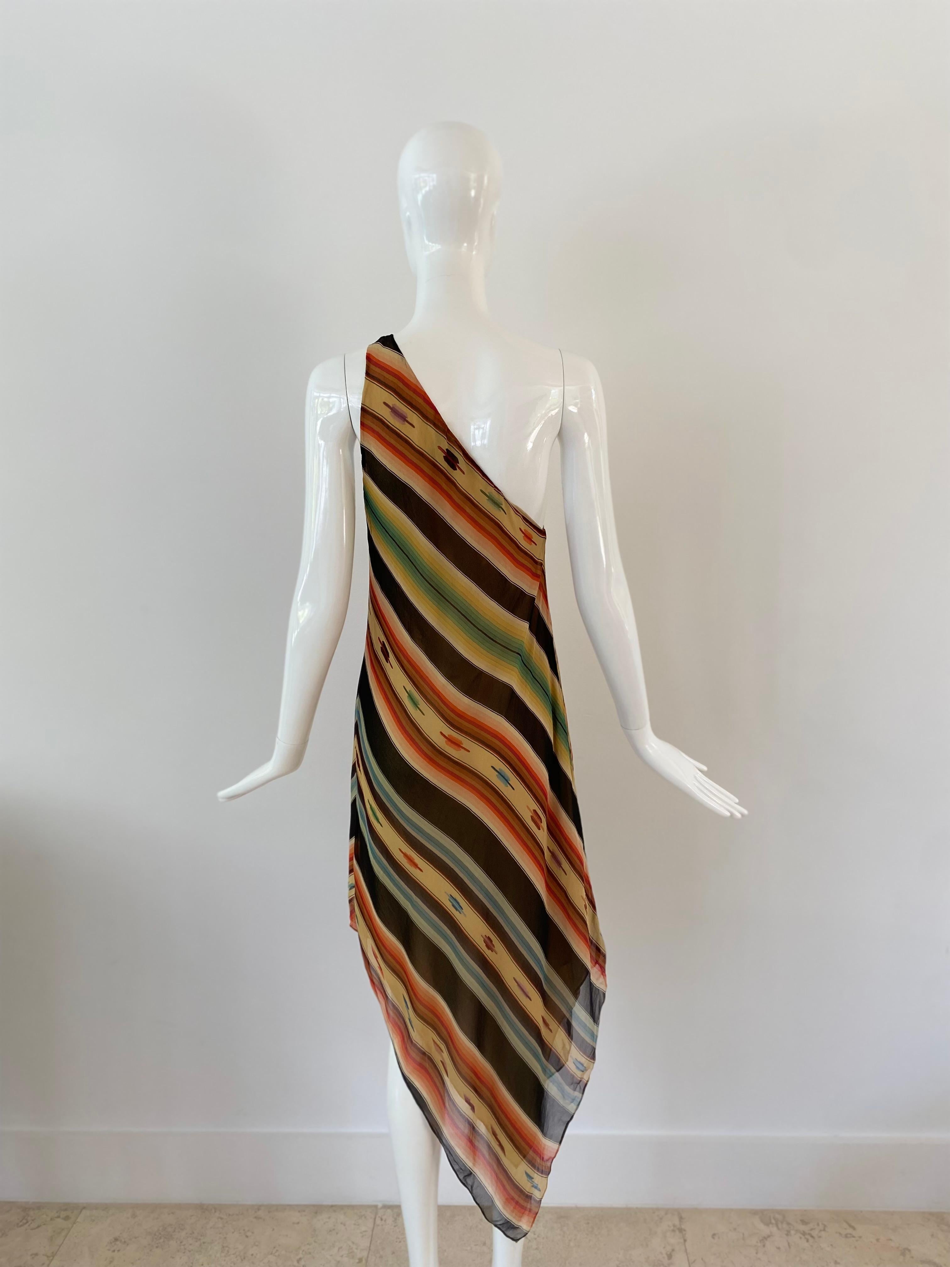 Ralph Lauren Asymmetrical Southwestern Dress In Good Condition For Sale In Miami, FL