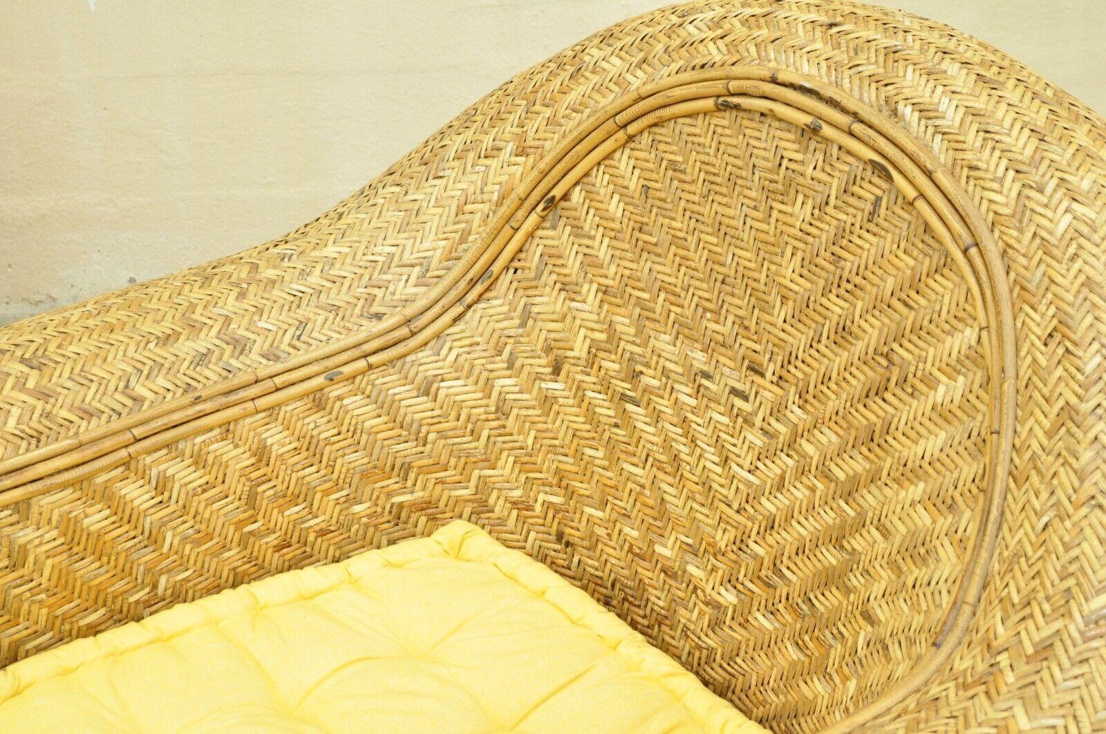 Ralph Lauren Attr. Large Woven Wicker Rattan Club Lounge Chairs - a Pair For Sale 6