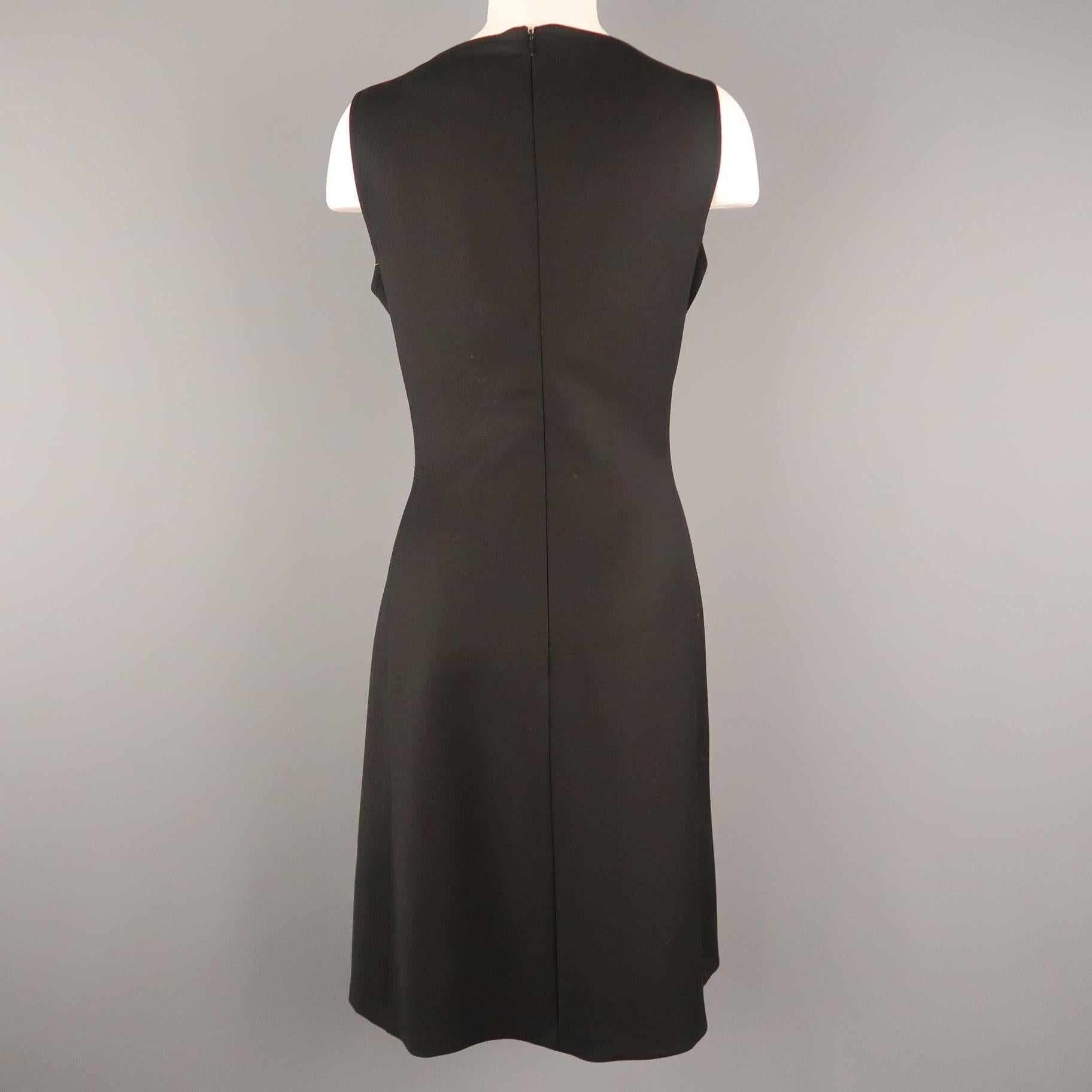 Women's RALPH LAUREN Back Label Size 8 Black Virgin Wool Sleeveless Shift Dress