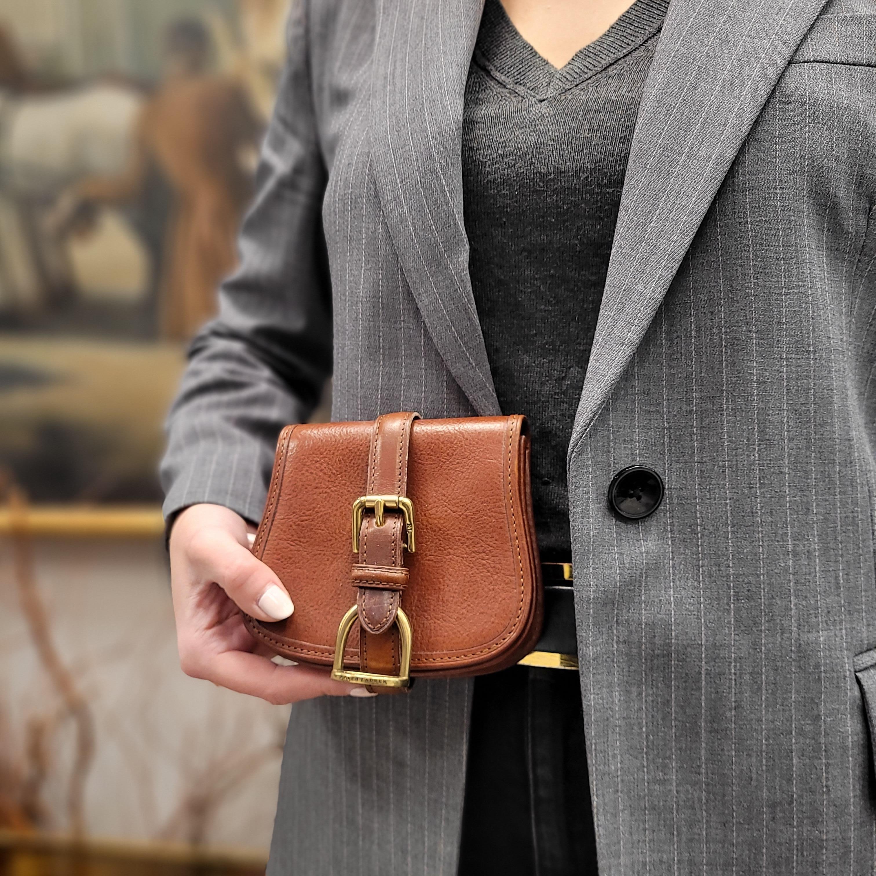 Bolso/cinturón Ralph Lauren, cuero marrón, diseño contemporáneo en venta 7