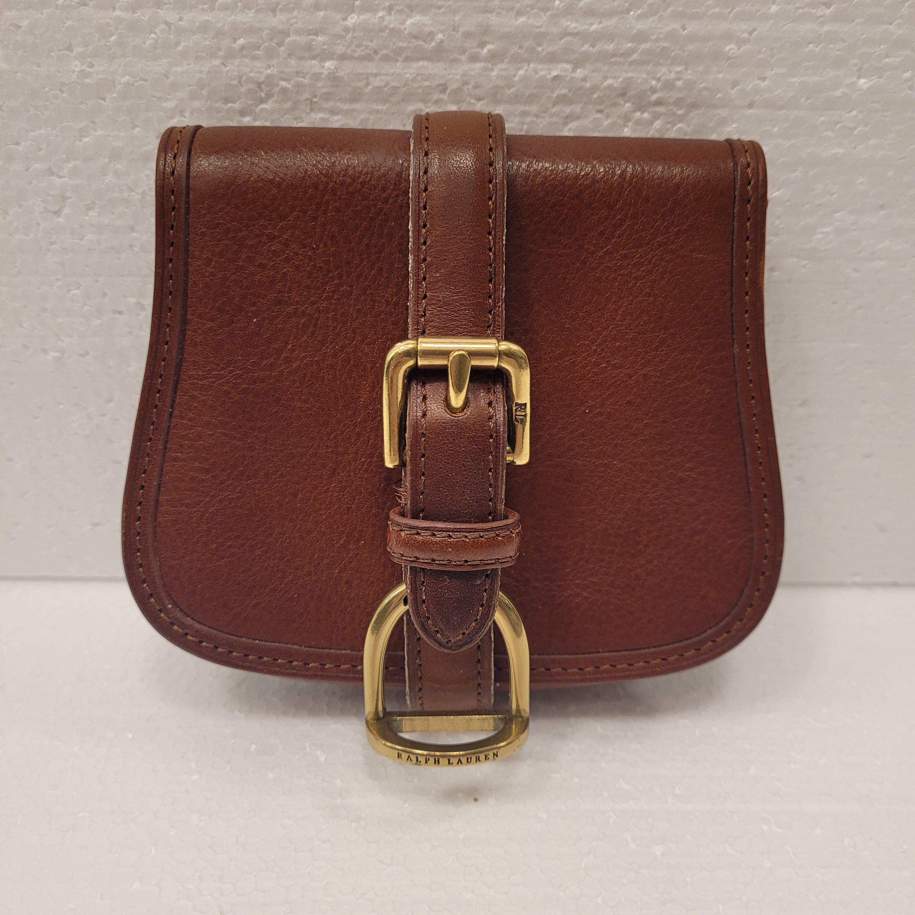 Bolso/cinturón Ralph Lauren, cuero marrón, diseño contemporáneo Marrón en venta