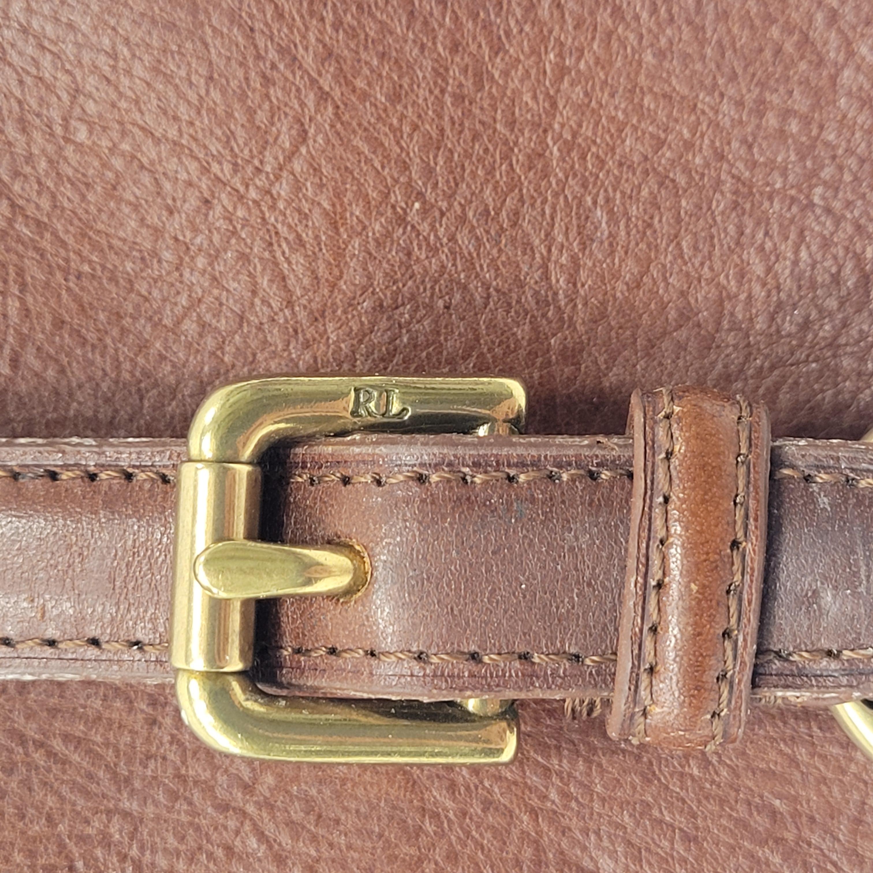 Bolso/cinturón Ralph Lauren, cuero marrón, diseño contemporáneo en venta 2