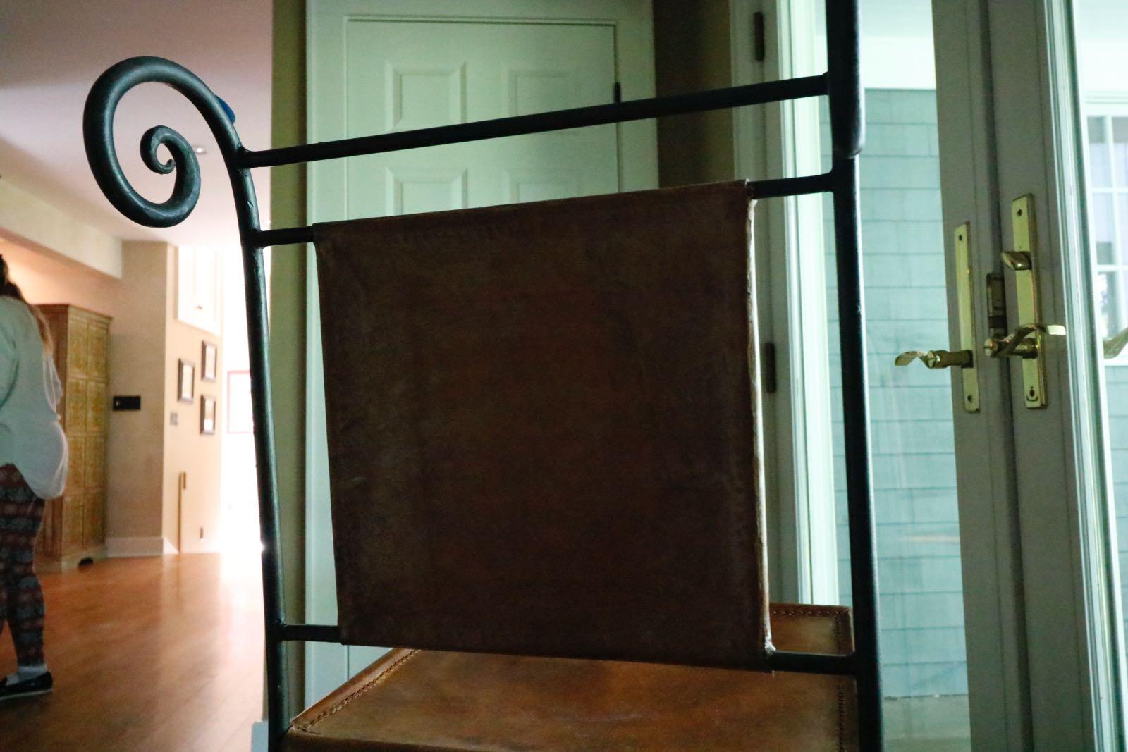 Ralph Lauren Bar Stools Leather and Wrought Iron, Classic and Sleek All in One 4
