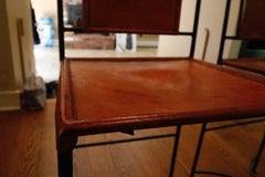 Ralph Lauren Bar Stools Leather and Wrought Iron, Classic and Sleek All in One