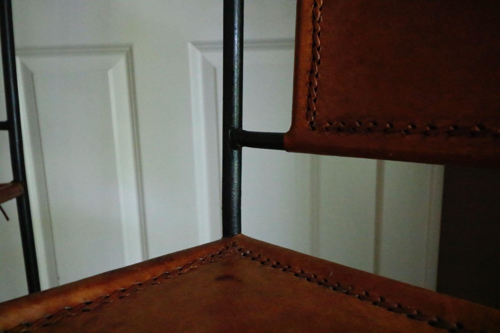 Ralph Lauren Bar Stools Leather and Wrought Iron, Classic and Sleek All in One 1