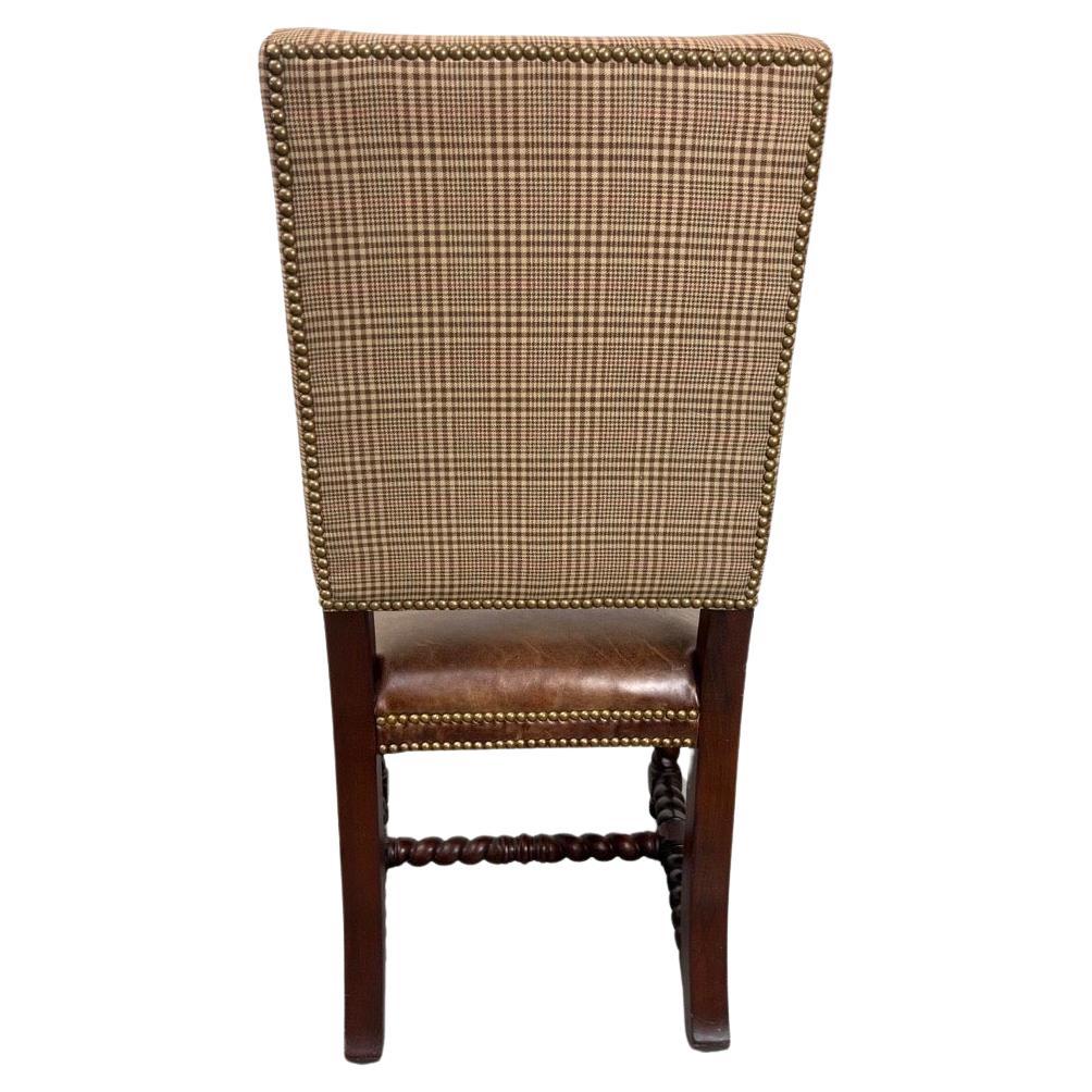 Ralph Lauren Barley Twist Leather Dining Side Chairs, Set of 6  In Good Condition In Lambertville, NJ