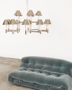 Ralph Lauren "Barrett Large Knurled Chandelier" Polished Nickel