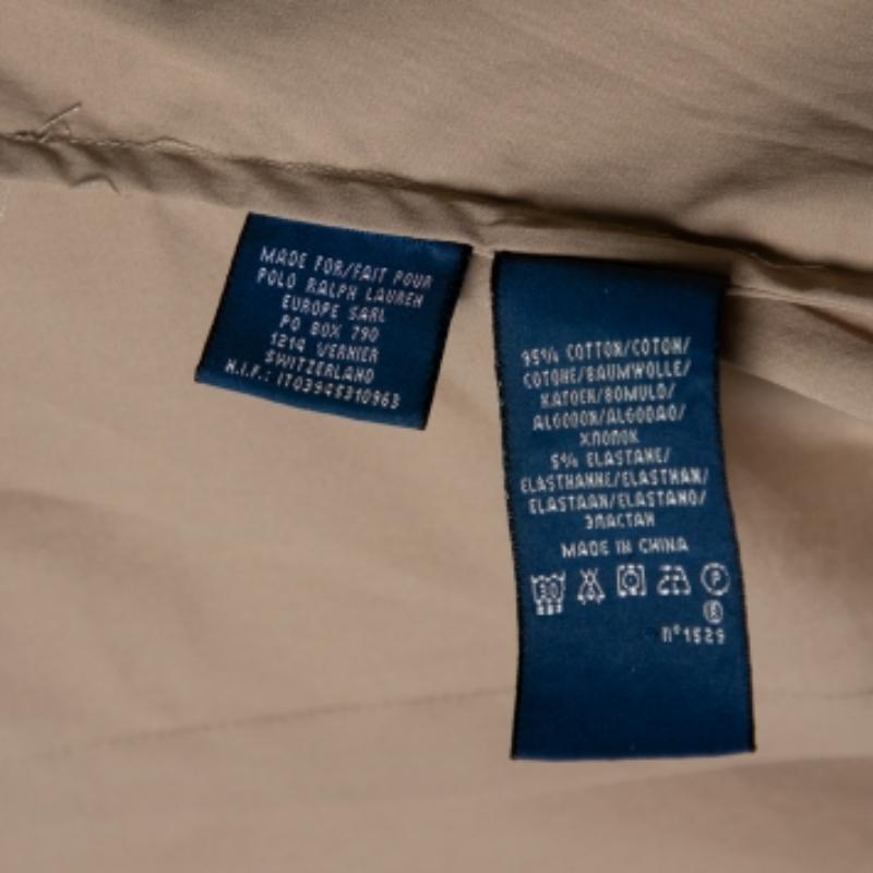Ralph Lauren Beige Cotton Ruffle Detail Button Front Top L In Good Condition For Sale In Dubai, Al Qouz 2