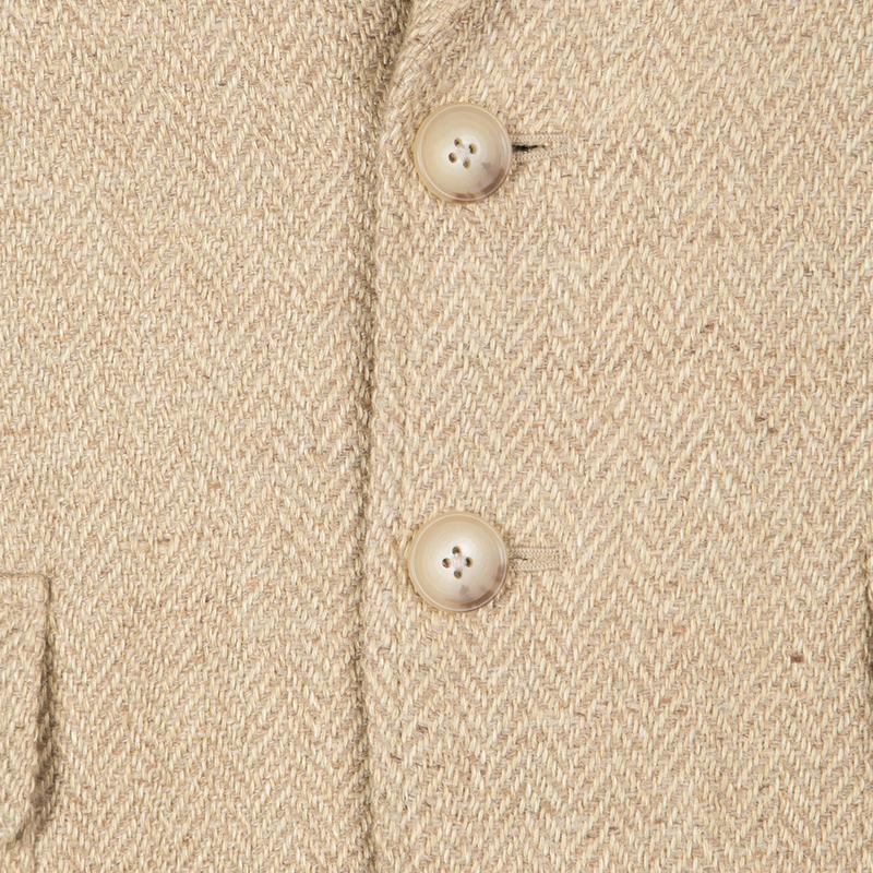 Ralph Lauren Beige Herringbone Weave Linen Blend Two Button Blazer M In New Condition In Dubai, Al Qouz 2