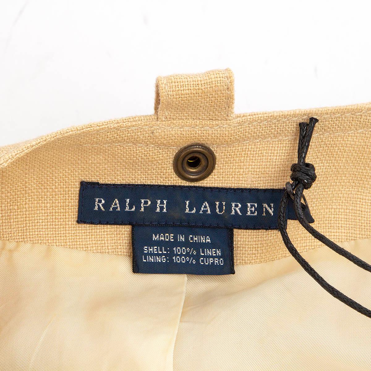 RALPH LAUREN beige linen FITTED UTILITARIAN Vest Jacket 8 S 3