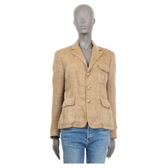 RALPH LAUREN beige linen HERRINGBONE Blazer Jacket 10 M