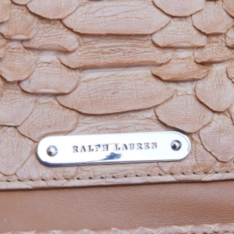 Arancia Pochette da polso in pitone beige di Ralph Lauren in vendita