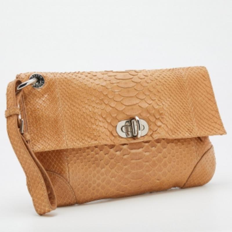 Pochette da polso in pitone beige di Ralph Lauren in vendita 4