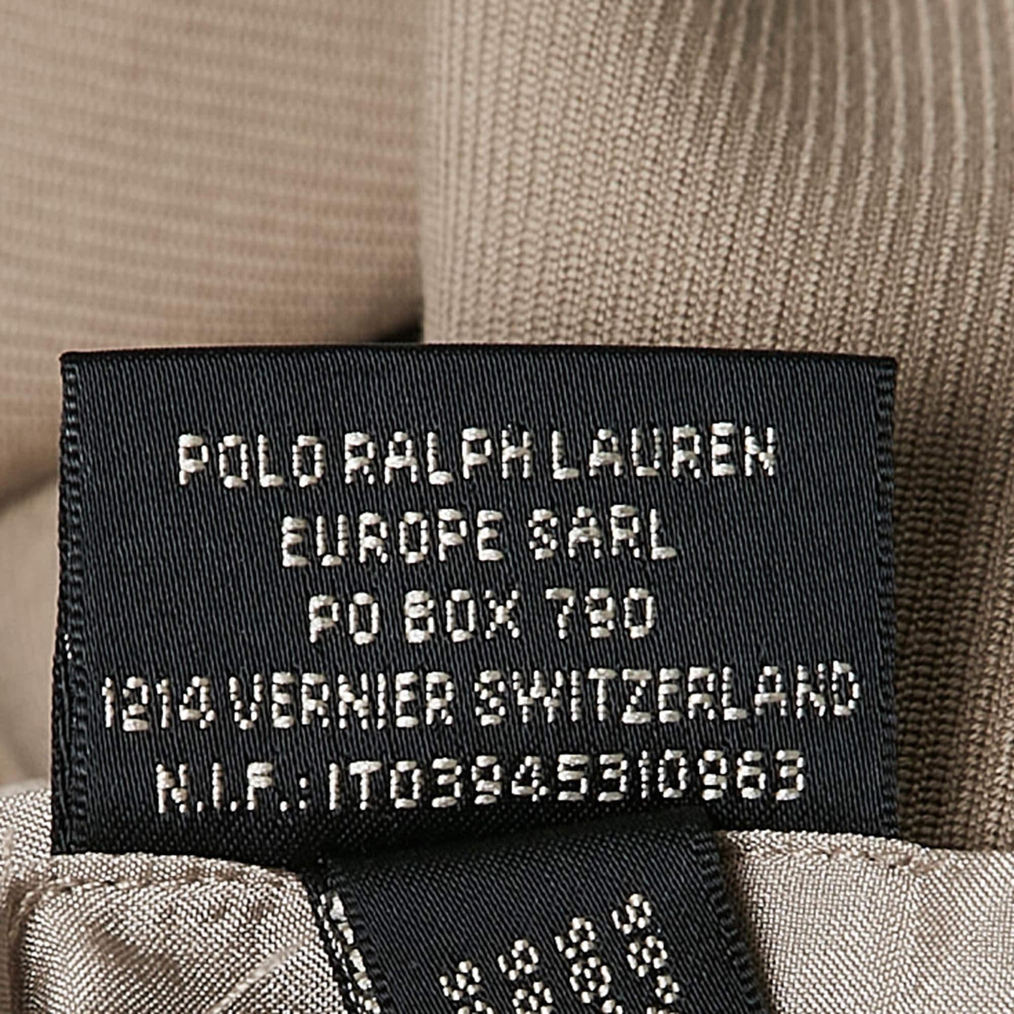 Ralph Lauren - Pantalon jodphur beige en tricot extensible à motifs S en vente 1