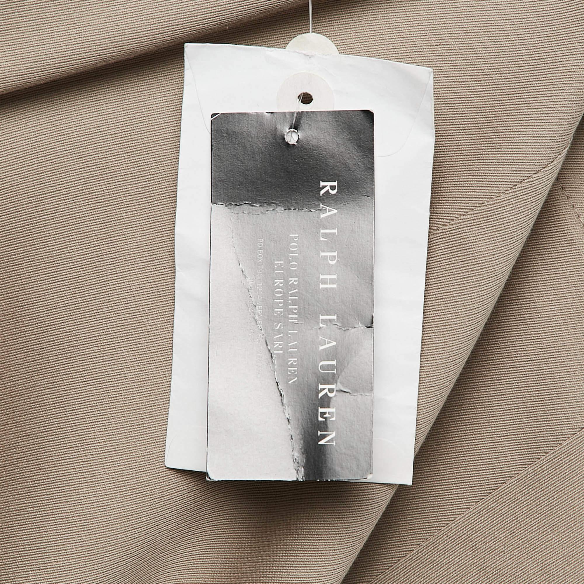 Ralph Lauren - Pantalon jodphur beige en tricot extensible à motifs S en vente 3