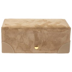 Used Ralph Lauren Beige Suede Brooke Travel Jewellery Box