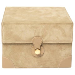 Ralph Lauren Beige Suede Small Brooke Jewellery Box