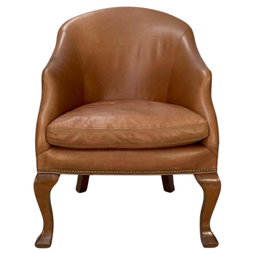 Ralph Lauren "Beldon" Armchair - In Tan Brown Saddle Leather
