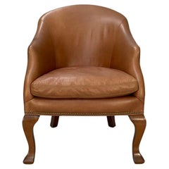 Ralph Lauren "Beldon" Armchair - In Tan Brown Saddle Leather