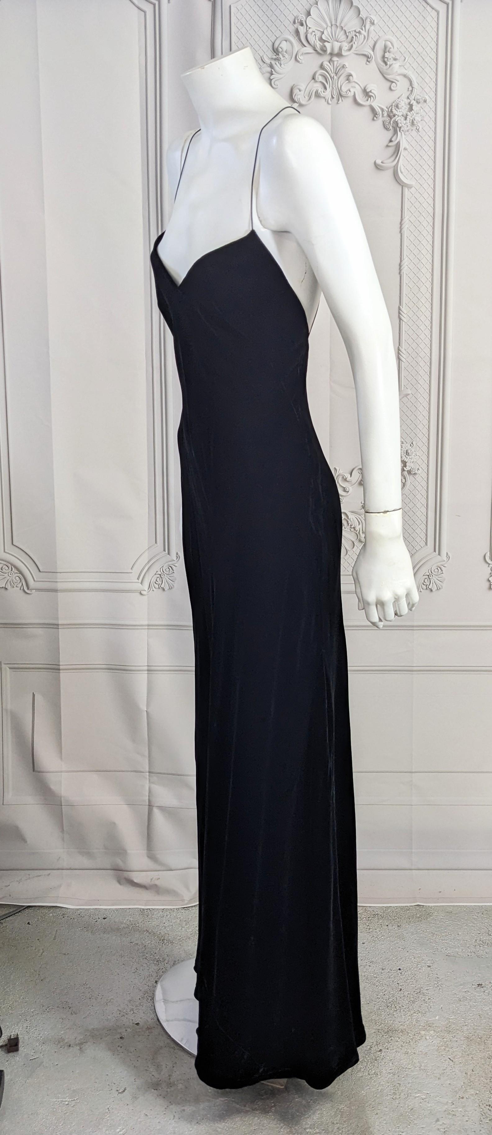 Ralph Lauren Bias Silk Velvet Slip Dress In Excellent Condition For Sale In New York, NY