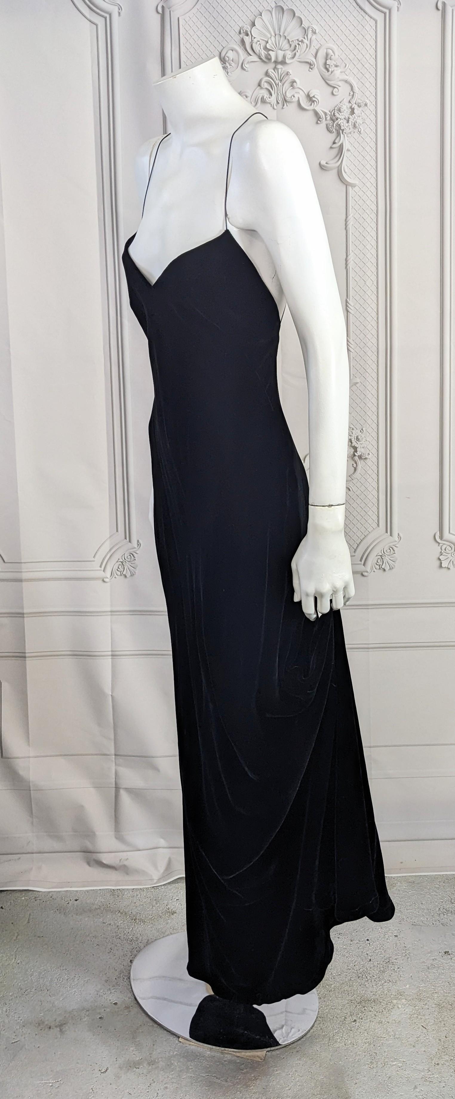 Women's or Men's Ralph Lauren Bias Silk Velvet Slip Dress For Sale